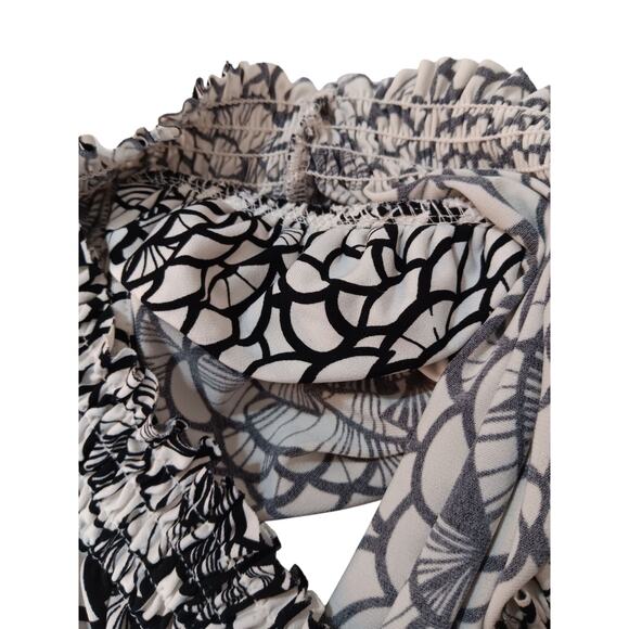 Y2K 2000s Babydoll Top Blouse L Liquid Knit Smocked Coquette Office Career Party - Picture 7 of 12